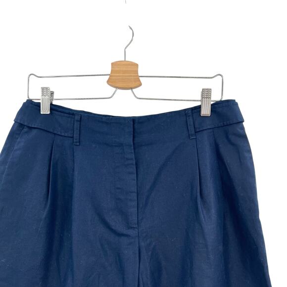J. Mclaughlin Ebba Shorts Linen Blend Twill Pleated Navy Blue Size US 8 - Picture 3 of 12